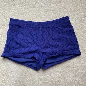 Blue Lace Mini Shorts